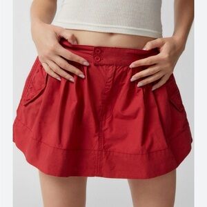 BDG 100% Cotton Red Mini Skirt